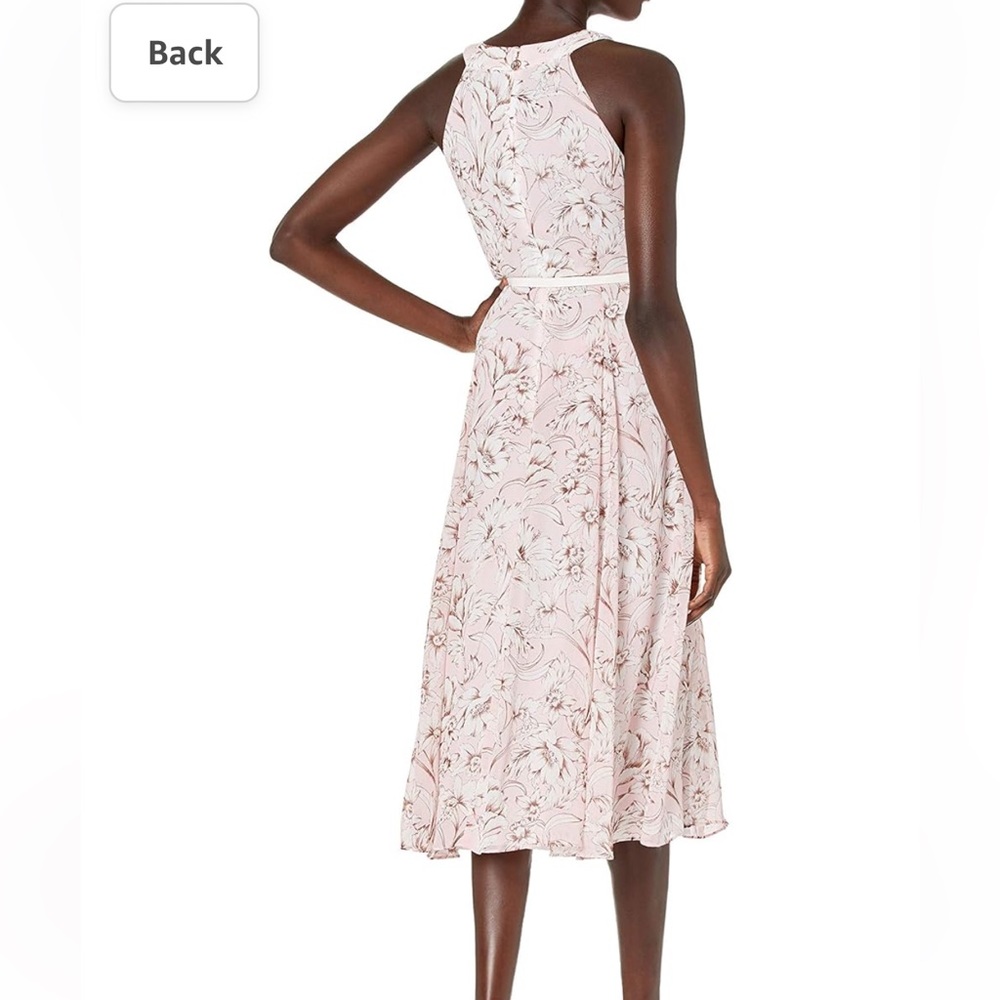 Floral dress with waist belt